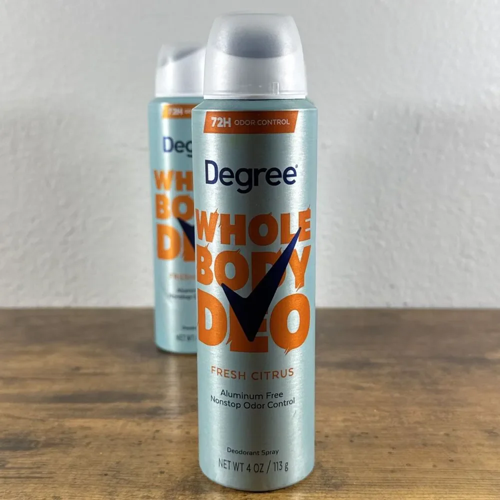 3 Pack Degree Whole Body Deodorant Fresh Citrus Spray for Women Aluminum Free